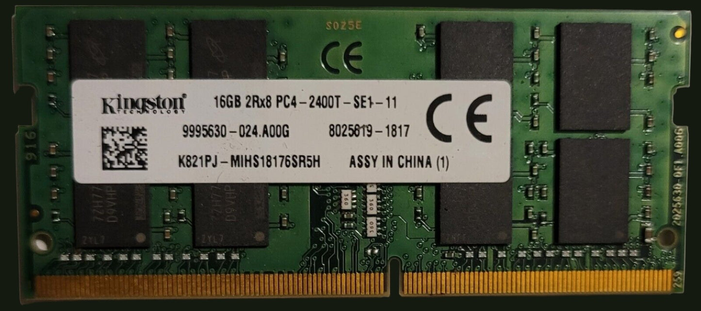 Kingston 16gb 2Rx8 2400T SODIMM Laptop