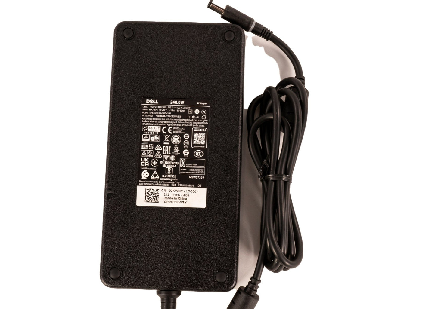 DELL OEM Charger: 240W, Dell, LA240PM160, 03KWGY, AC Adapter Laptop / Dock Station Power Supply