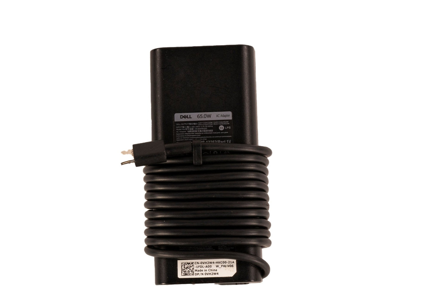 DELL OEM Charger: 65W, OEM Dell, 0VH2W4 0FTTTJ HKA65NM200 DA65NM190, USBC Type Chromebook Charger